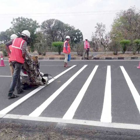 Application of Road Marking Paint in Delhi